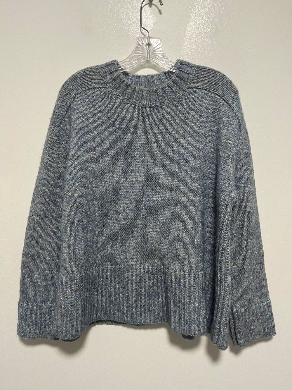 Tuckernuck Wool Blend Knit Blue Chunky Marked Sweater Medium